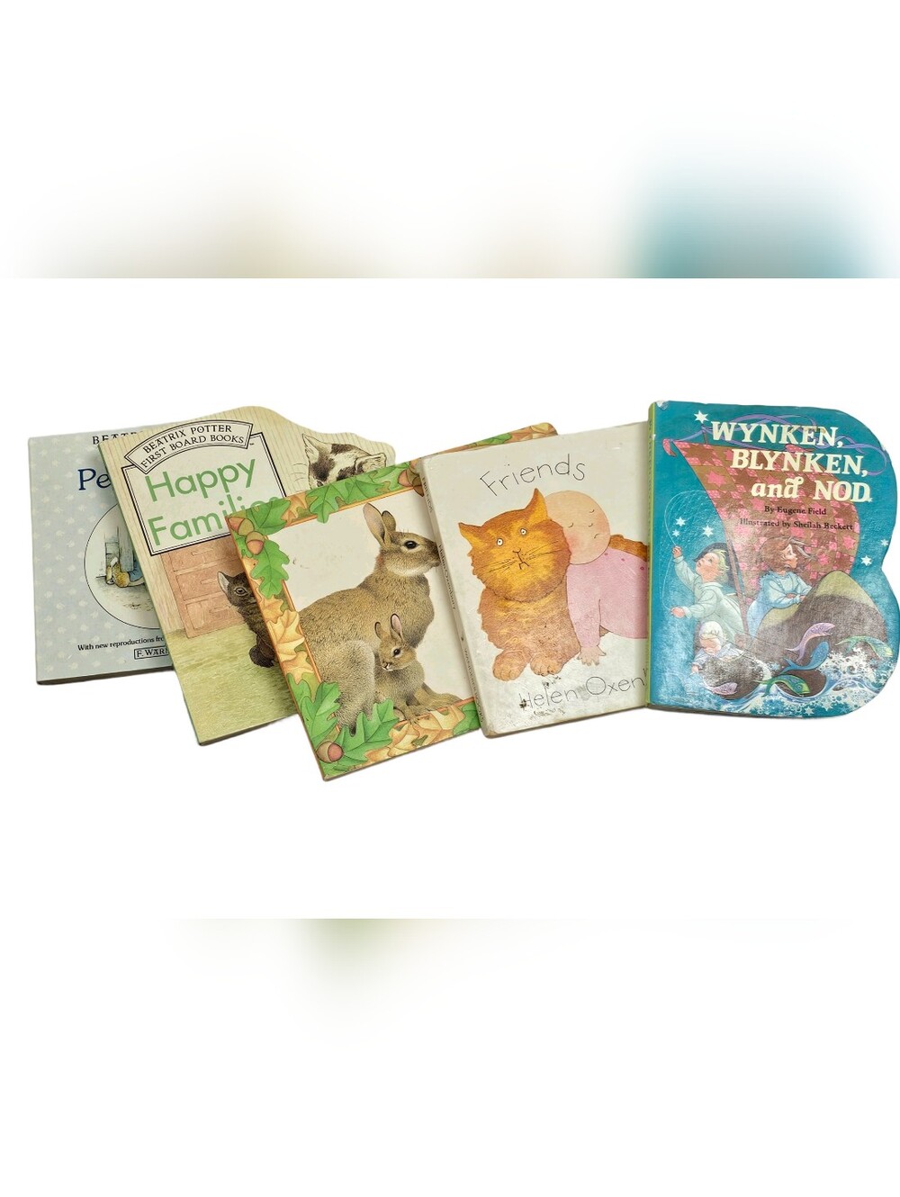 Vintage Toddler Board Book Lot 5 Beatrix Potter Wynken Blynken Helen Oxenbury